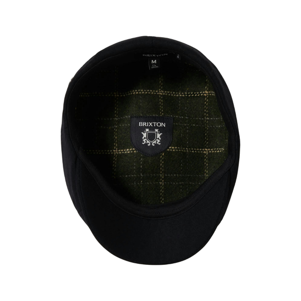 Brixton Brood Baggy Schiebermütze Flatcap Flannel schwarz 4