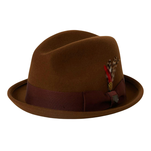 Brixton Gain Player Fedora Hut  Bogart Hut Chestnut