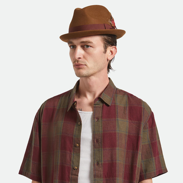 Brixton Gain Player Fedora Hut  Bogart Hut Chestnut 3