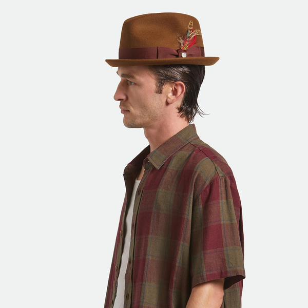 Brixton Gain Player Fedora Hut  Bogart Hut Chestnut 2