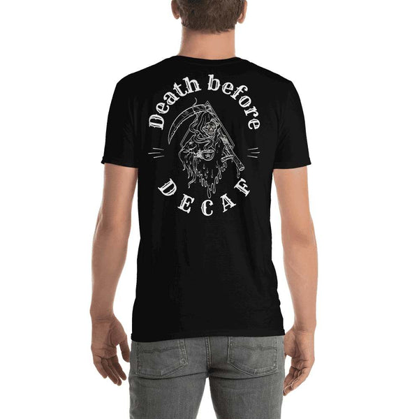 BRNSWK Style Death before Decaf Kurzärmeliges Unisex-T-Shirt - Style-by-Hat