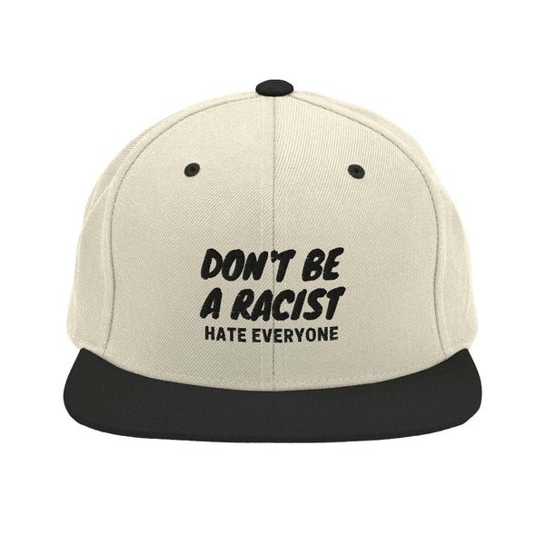 Don't be a Racist schwarz besticktes Snapback-Cap Damen Herren Männer Frauen Spaß lustig Spruch - Style-by-Hat