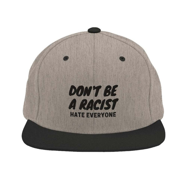 Don't be a Racist schwarz besticktes Snapback-Cap Damen Herren Männer Frauen Spaß lustig Spruch - Style-by-Hat