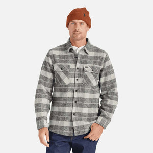 Brixton Bowery schweres Flanell Hemd schwarz/ grau - Style-by-Hat