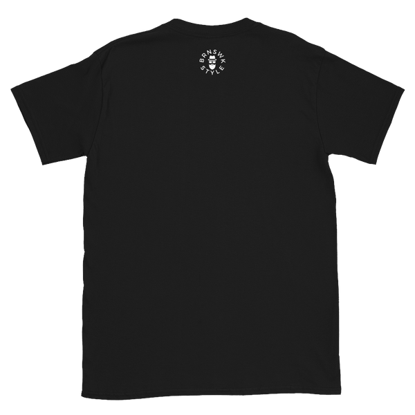BRNSWK Style Mittelfinger Bart cool brauner Druck Kurzärmeliges Unisex-T-Shirt